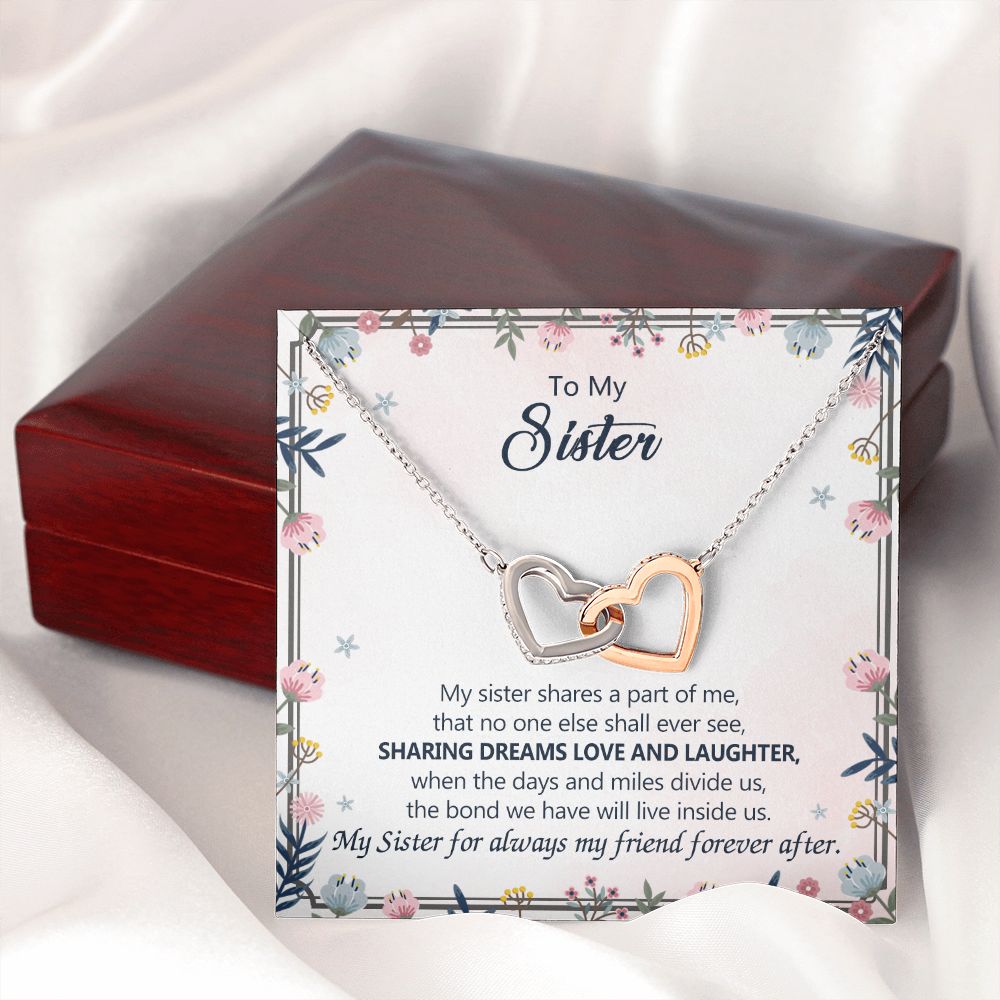 To My Sister Necklace Pendant Inspirational Jewelry For Women Teen Girl Family and Friendship Gifts Sisters Gifts Idea Sister Jewelry Necklace for Sisters Gift for Sister 301 Interlocking Hearts Necklace