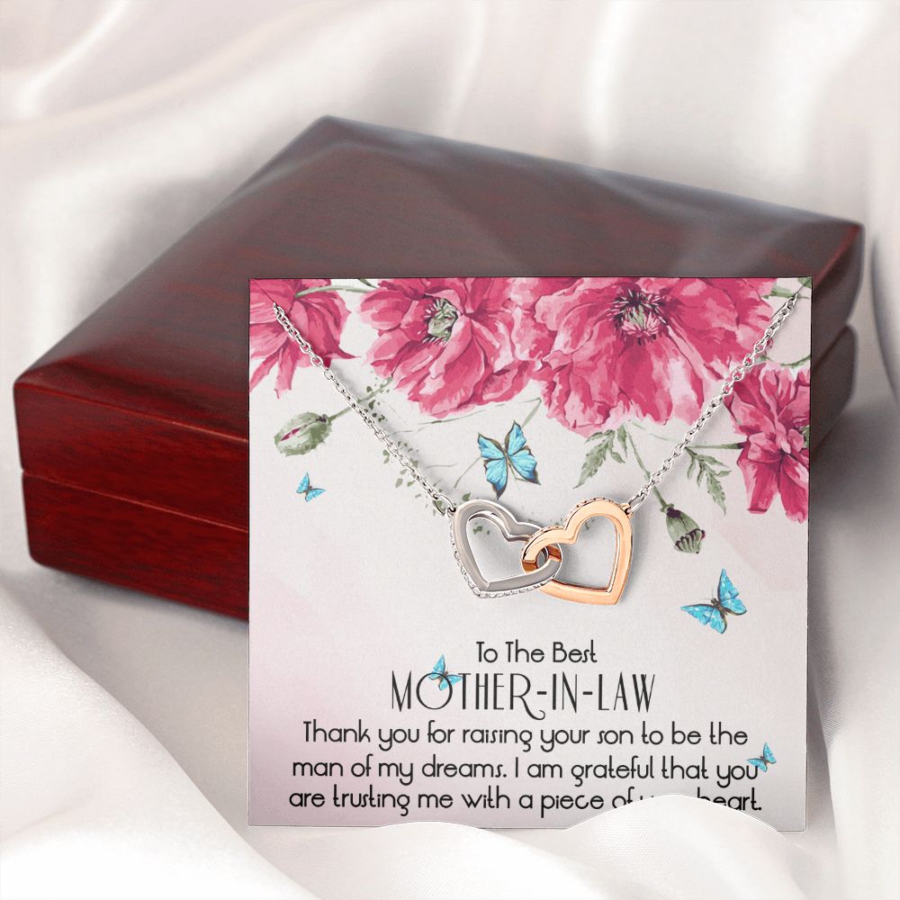 Mother in Law Necklace, Jewelry for Women, Future Mother in Law Gifts from Daughter in Law, Mother of Bride Gifts For Mother in Law, Birthday Gifts For Mother In Law From Daughter In Law1 Interlocking Hearts Necklace