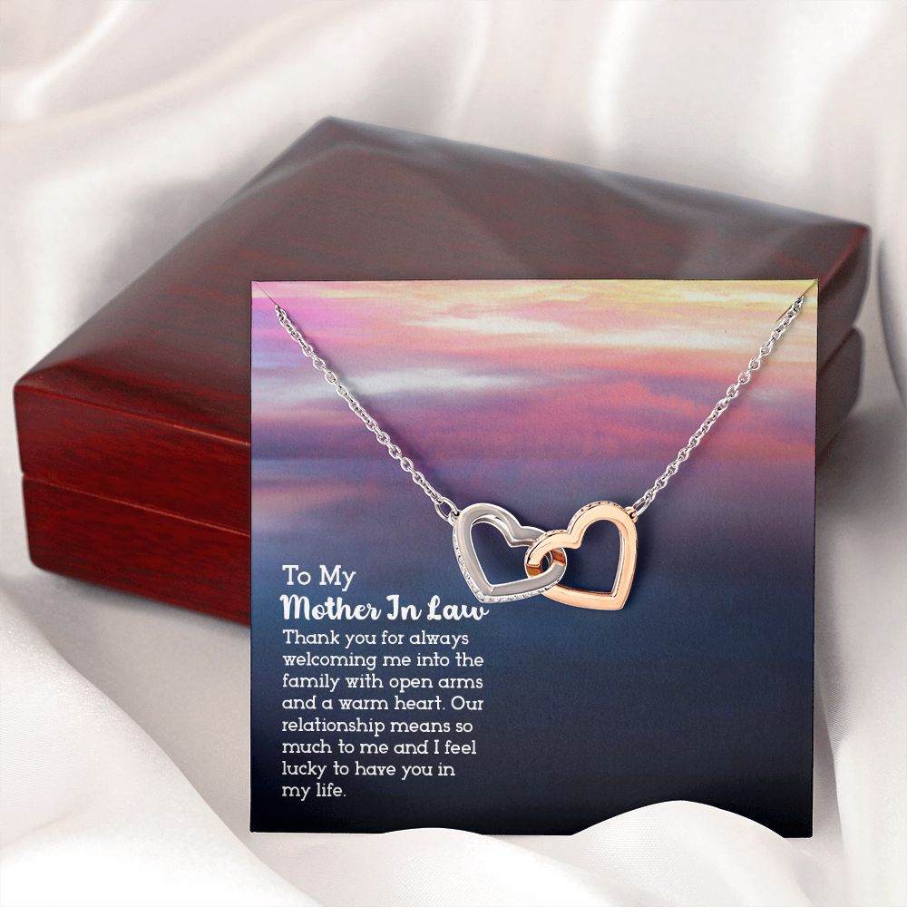 Mother in Law Necklace, Jewelry for Women, Future Mother in Law Gifts from Daughter in Law, Mother of Bride Gifts For Mother in Law, Birthday Gifts For Mother In Law From Daughter In Law13 Interlocking Hearts Necklace