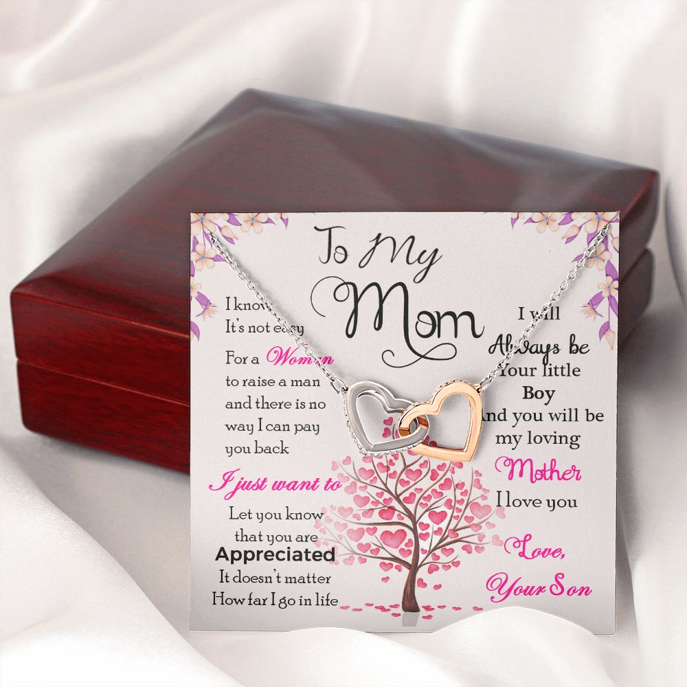 To My Mom Necklace Pendant Gift From Son I Know It's Not Easy For A Woman Necklace For To Mom Happy Mothers Day Mother In Law Gift On Birthday Anniversary Gift 30821 Interlocking Hearts Necklace