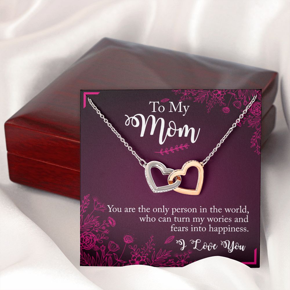 To My Mom Necklace Pendant Gift From Daughter Necklace You Are The Only Person Gift For To Mom Happy Mother's Day Mother In Law Gift On Birthday Anniversary Gift 30821 Interlocking Hearts Necklace
