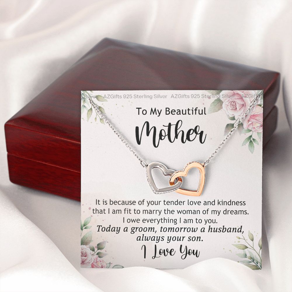 Mother Of The Groom Gift, Mother Of The Groom, Mother Of The Groom Gifts, Gift For Mother Of The Groom, Mother Of Groom Interlocking Hearts Necklace