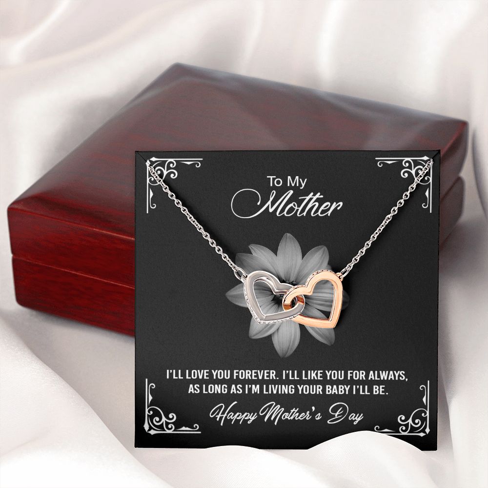 Mom Necklace Gifts for Mom from Daughter to Mom Gifts for Mothers Day from Daughter, To My Mom Necklace from Daughter to Mom Birthday Gifts Necklace with Message Card and Gift Box2247 Interlocking Hearts Necklace