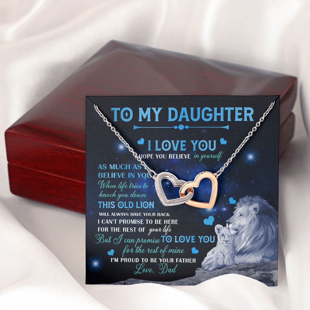 Dad To Daughter Necklace Jewelry Gift for Daughter from Dad Father Daughter Gift 175009114907 Interlocking Hearts Necklace