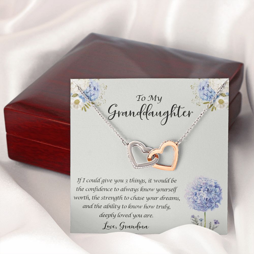 Gifts For Graduate Congrats Senior Gifts from Grandma to Granddaughter Necklace Interlocking Hearts Necklace