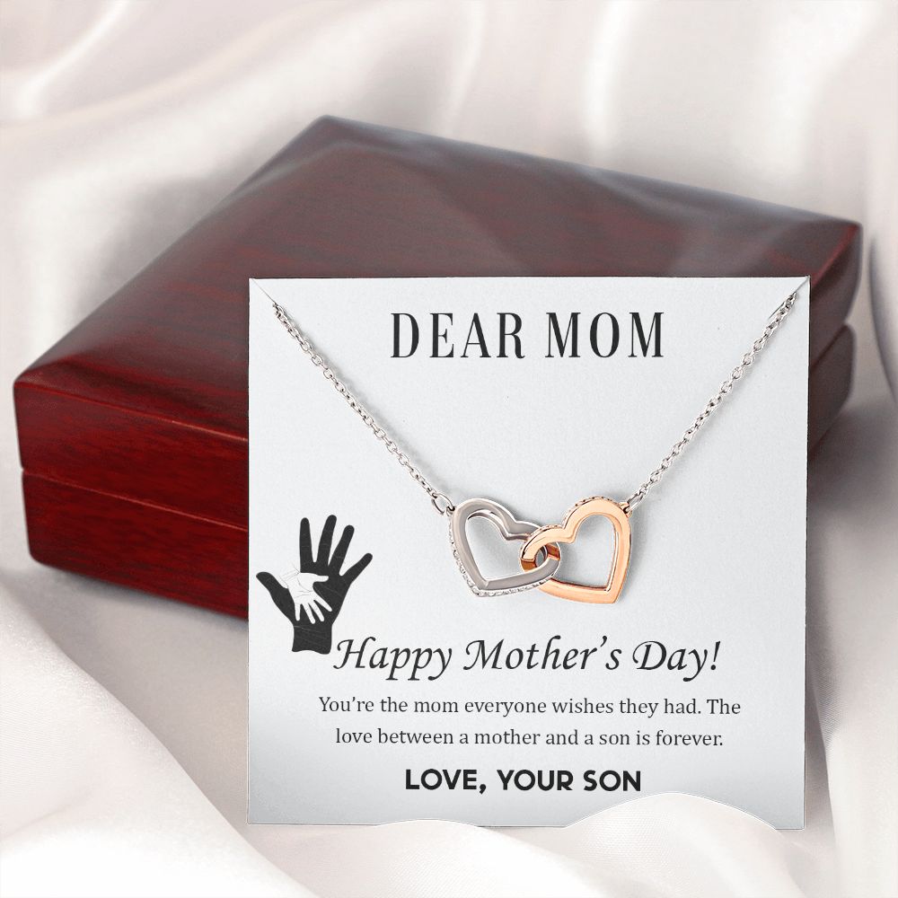 2Mom Necklace Gifts for Mom from Daughter to Mom Gifts for Mothers Day from Daughter, To My Mom Necklace from Daughter to Mom Birthday Gifts Necklace with Message Card and Gift Box2228 Interlocking Hearts Necklace