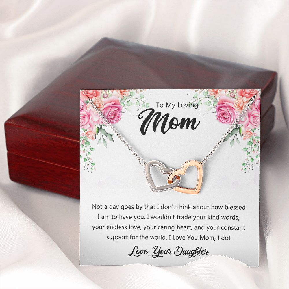 To My Mom Necklace, Gift For Mom, Mother's Day Gift from Daughter, Mom Jewelry Gift for Mothers Day, Birthday Gift for Mother, Moms Gift from Daughter Son, Necklace for Mom Mother 9 Interlocking Hearts Necklace