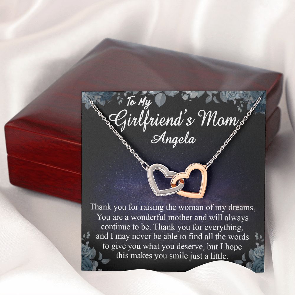 To My Girlfriends Mom Gift Mother's Day Gift for Girlfriend's Mom Necklace Gift Angela Interlocking Hearts Necklace