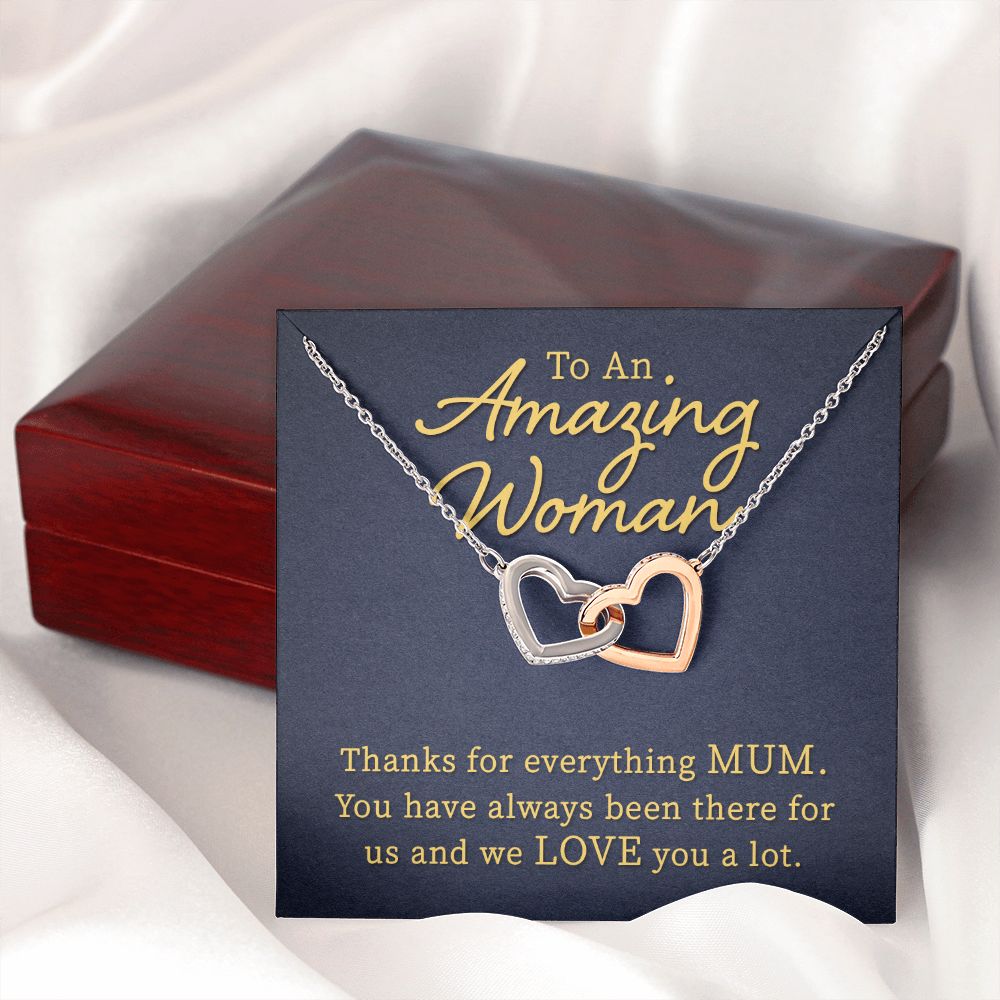 Birthday Gifts For Wife, To My Wife Necklace Gifts For Wife From Husband, To My Wife Jewelry For Women , To My Wife Necklace  from Husband Wedding Anniversary Present For Wife, Wife Jewelry Christmas 3 Interlocking Hearts Necklace