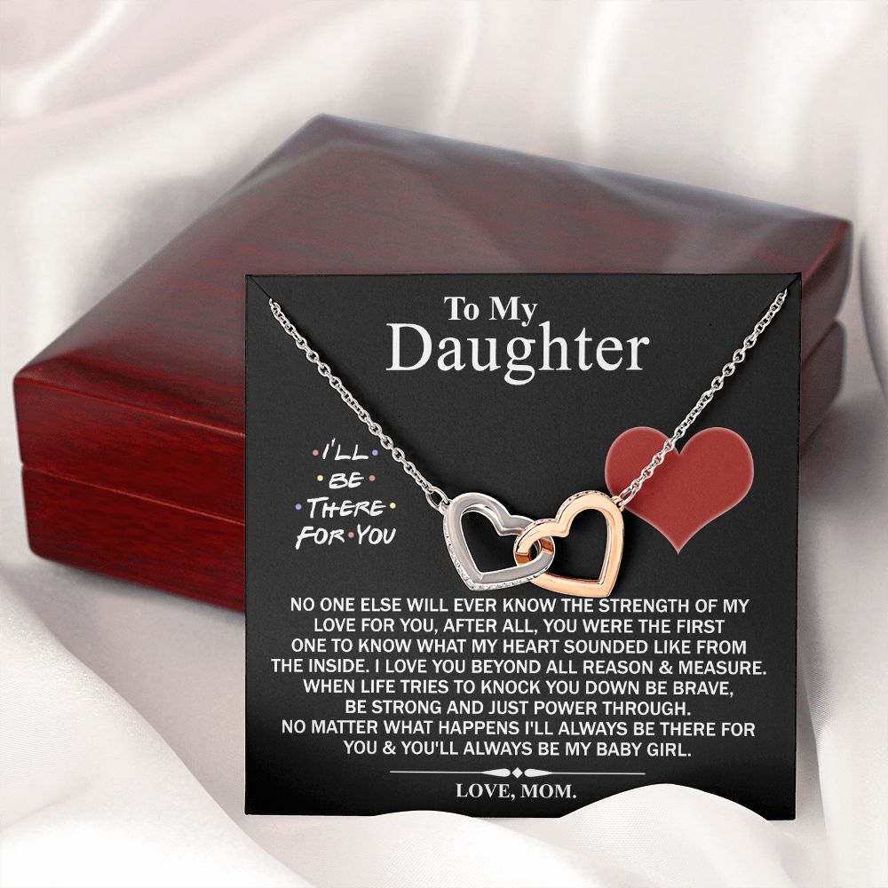Mother Daughter Gift Ideas, To My Daughter Gift Necklace from Mom, Jewelry Pendant Present for Daughter, Birthday Christmas Gift Graduation Gifts for Daughters, Mother and Daughter Necklace 2138 Interlocking Hearts Necklace