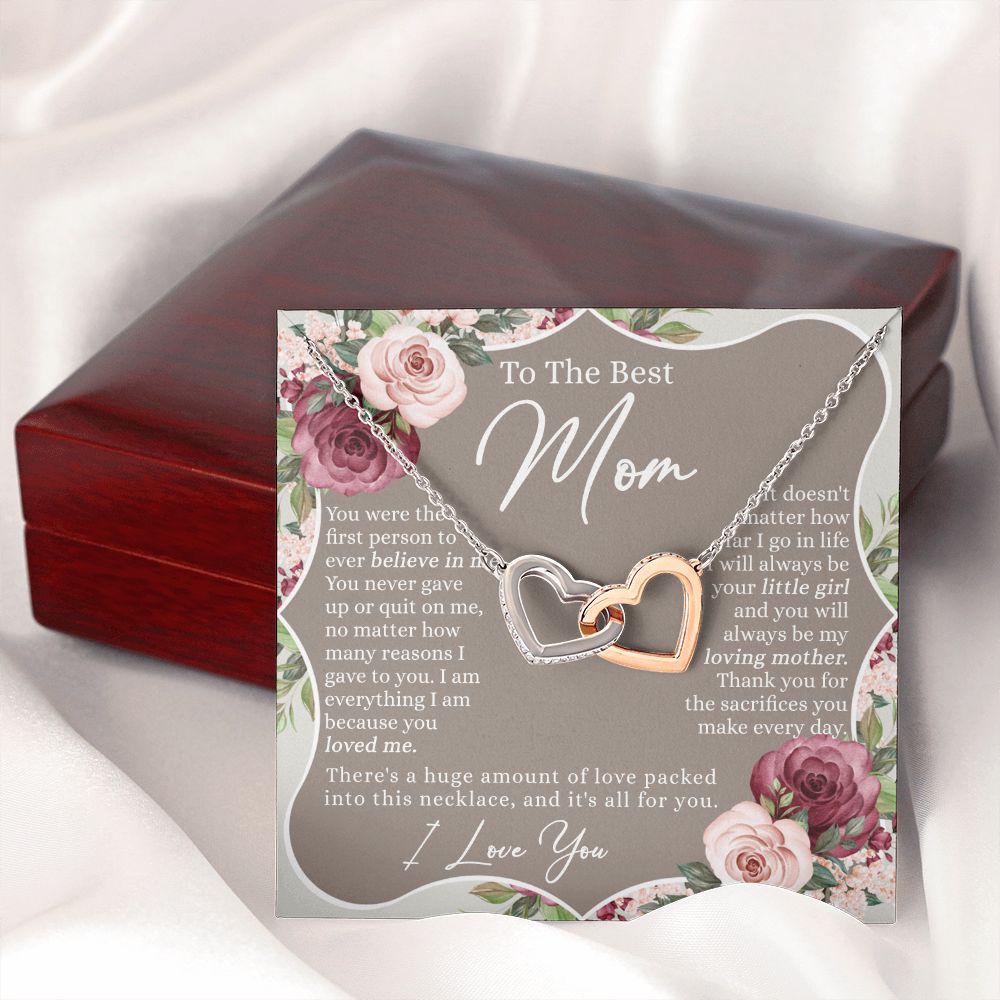 Sentimental Gifts For Mom, Necklace for Mother Thank You Gift for Mom, Mothers Day Gift for Mom Mother, Mom Gift Idea, To My Mom Necklace Mothers Day Gift From Daughter Son Interlocking Hearts Necklace