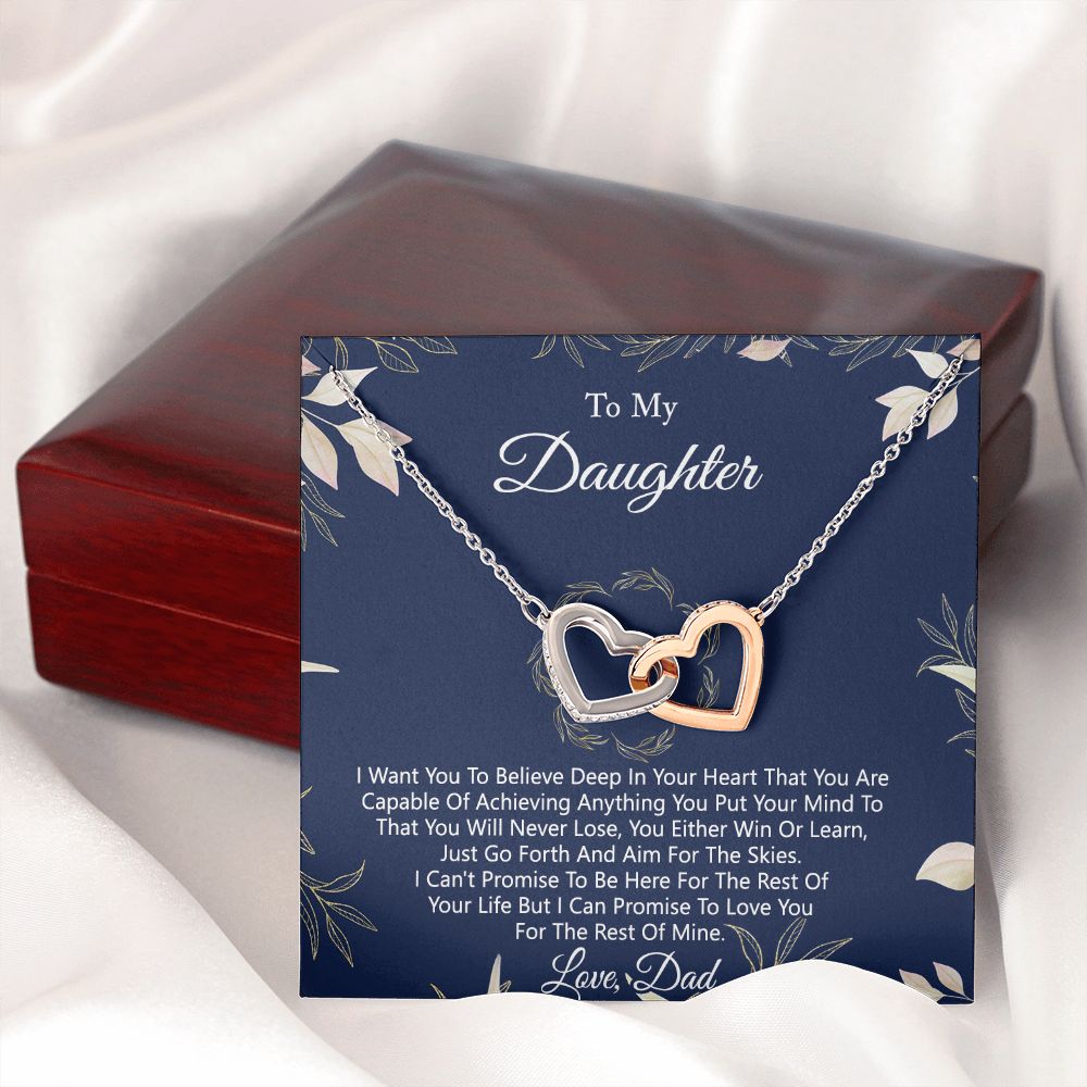 Gift For Daughter from Dad Daughter Father Necklace for Daughter Gift from Dad To My Daughter Necklace Daughters Birthday Christmas Jewelry Birthday Gifts for Women Girls Interlocking Hearts Necklace