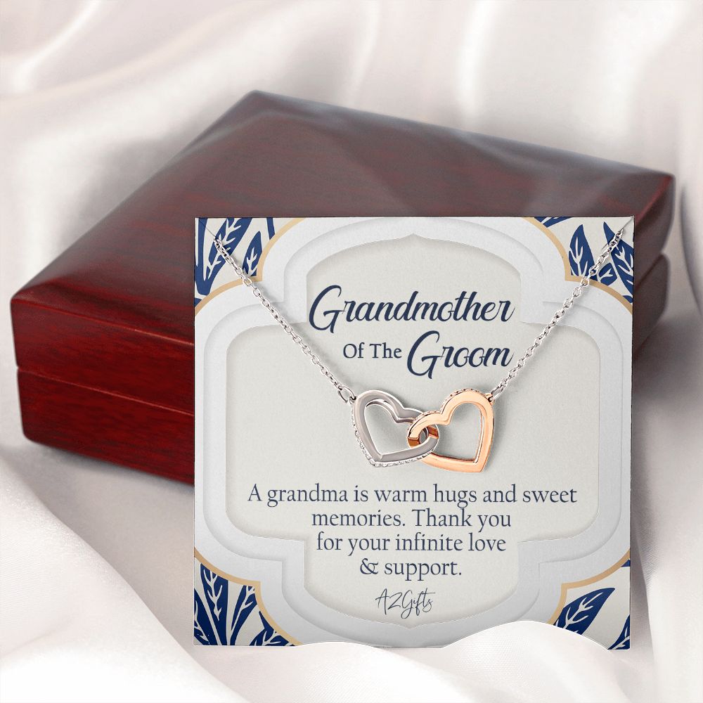 To My Grandmother Necklace, Gift for Grandmother Necklace, Mothers Day Gift For Grandma Nana, Grandma Jewelry From Grandchildren GrandKids , Jewelry Box Gift For Grandma Grandmother3 Interlocking Hearts Necklace