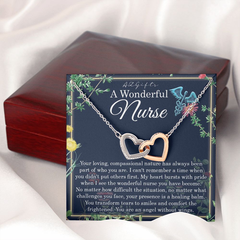A Wonderful Nurse Interlocking Hearts Necklace