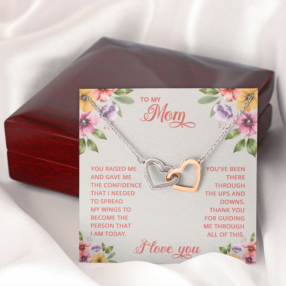 Mom Necklace Gifts for Mom from Daughter to Mom Gifts for Mothers Day from Daughter, To My Mom Necklace from Daughter to Mom Birthday Gifts Necklace with Message Card and Gift Box16 Interlocking Hearts Necklace