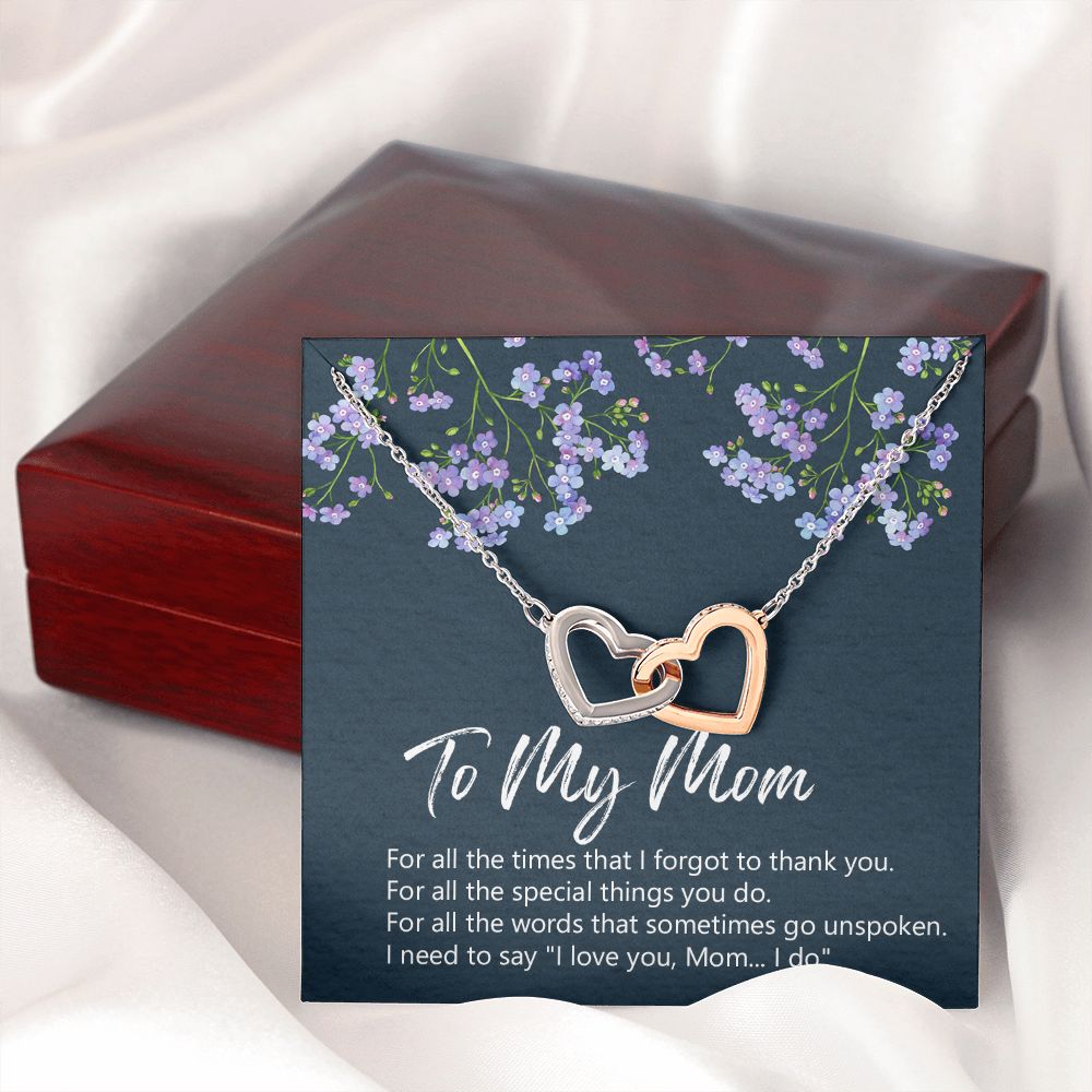 To My Mom Necklace Jewelry Gift, Birthday Gift For Mom, Mother's Day Gift For Mom, Message Card Jewelry Gift For Mom, Meaningful Mom Gift Interlocking Hearts Necklace