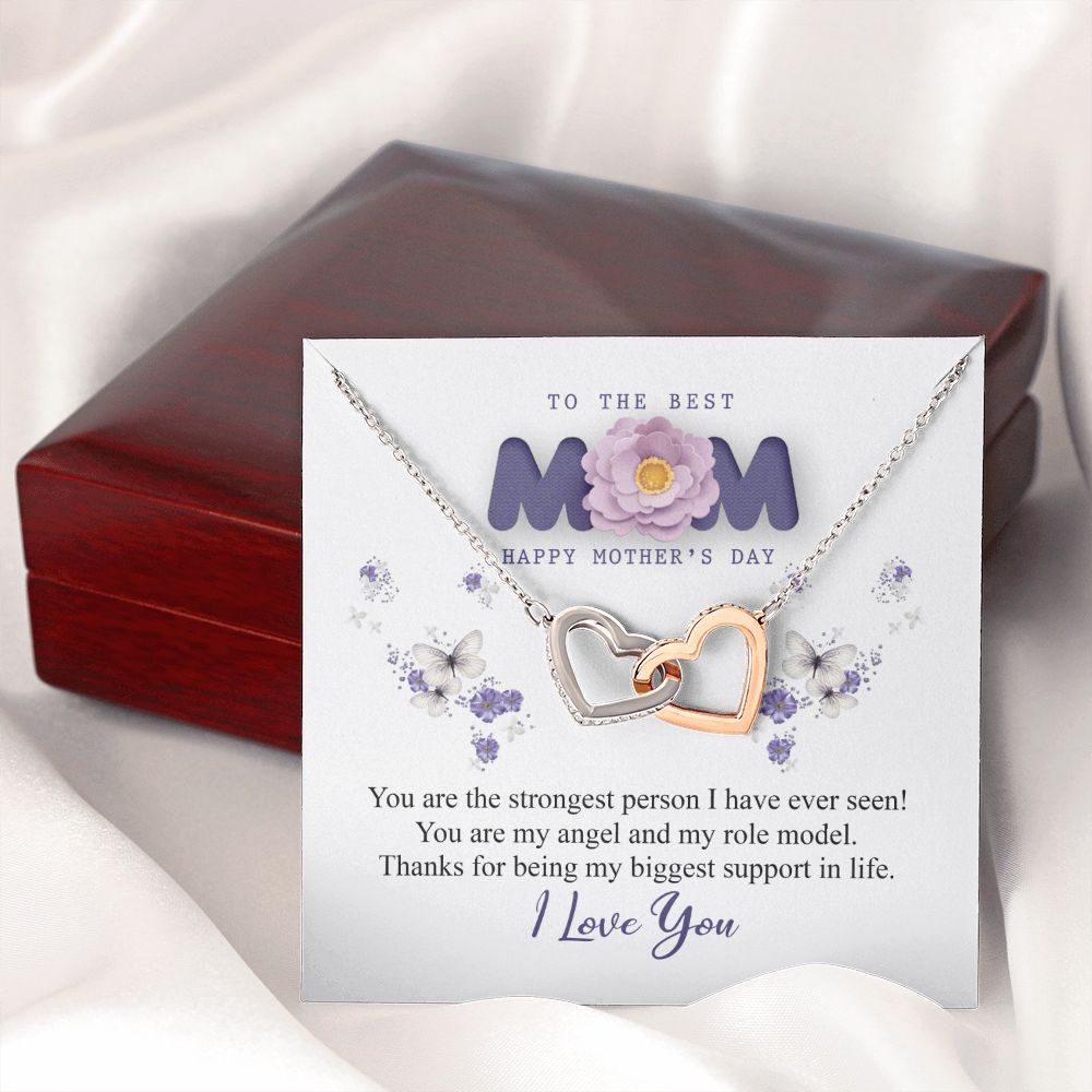 To The Best Mom Necklace, Best Mom Gifts, Mothers Day Gifts, Birthday Gift For Mom Interlocking Hearts Necklace