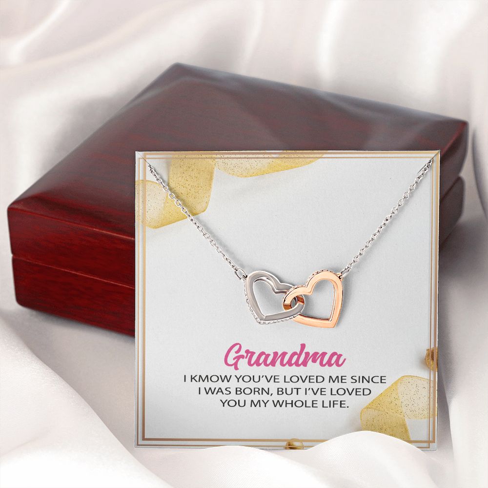 To My Grandma Necklace, Gift for Grandmother Necklace, Mothers Day Gift For Grandma Nana, Grandma Jewelry From Grandchildren GrandKids , Jewelry Box Gift For Grandma Grandmother12 Interlocking Hearts Necklace