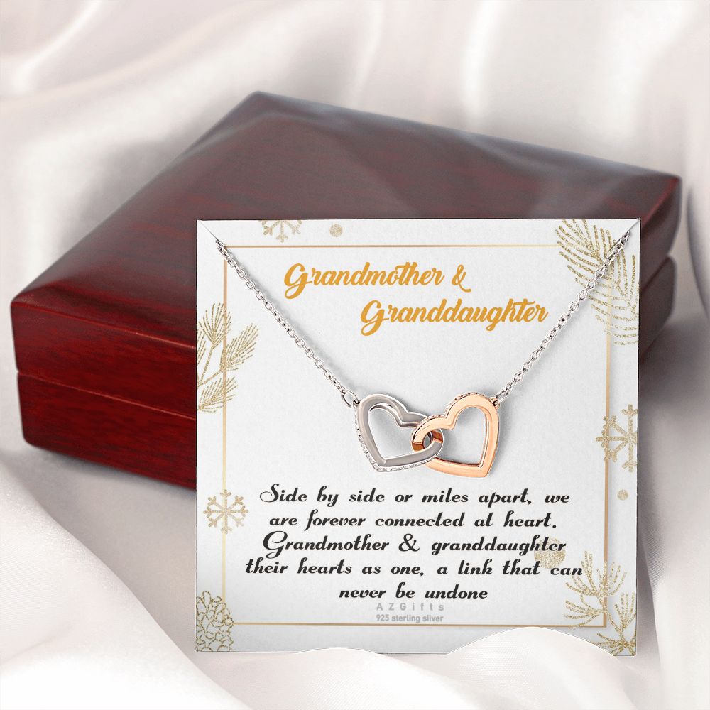 To My Grandma Necklace, Gift for Grandmother Necklace, Mothers Day Gift For Grandma Nana, Grandma Jewelry From Grandchildren GrandKids , Jewelry Box Gift For Grandma Grandmother14 Interlocking Hearts Necklace
