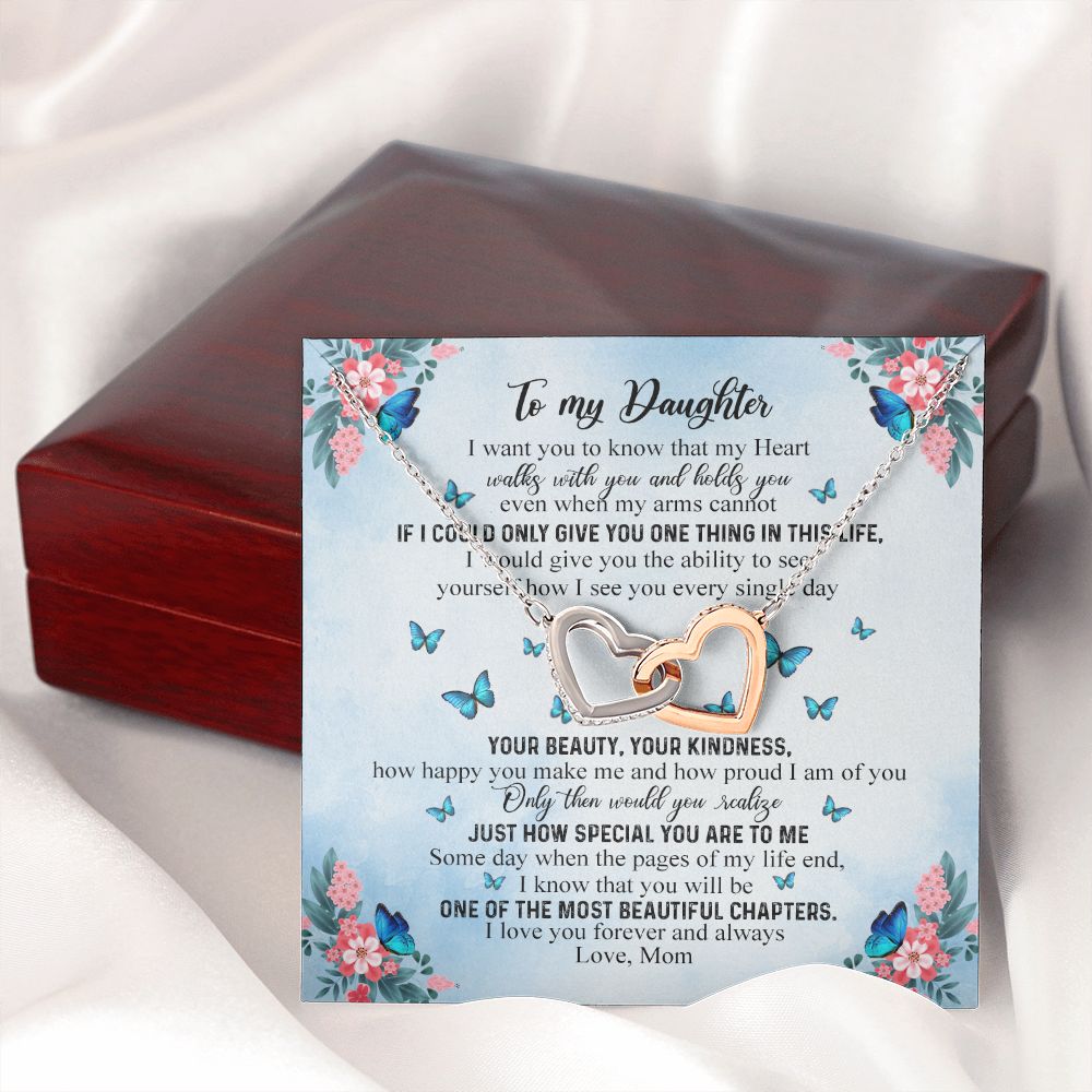 To My Daughter Gift From Mom Mother Day Gift For Daughter Jewelry for Daughter Interlocking Hearts Necklace