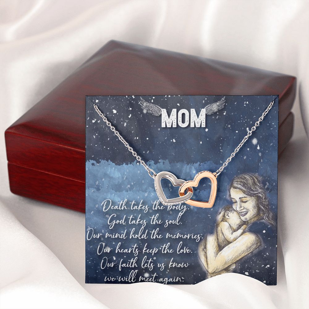To My Mom Necklace Pendant Gift From Daughter Your Faith Lets Us Know With Message Card Gift For Mom Interlocking Hearts Necklace