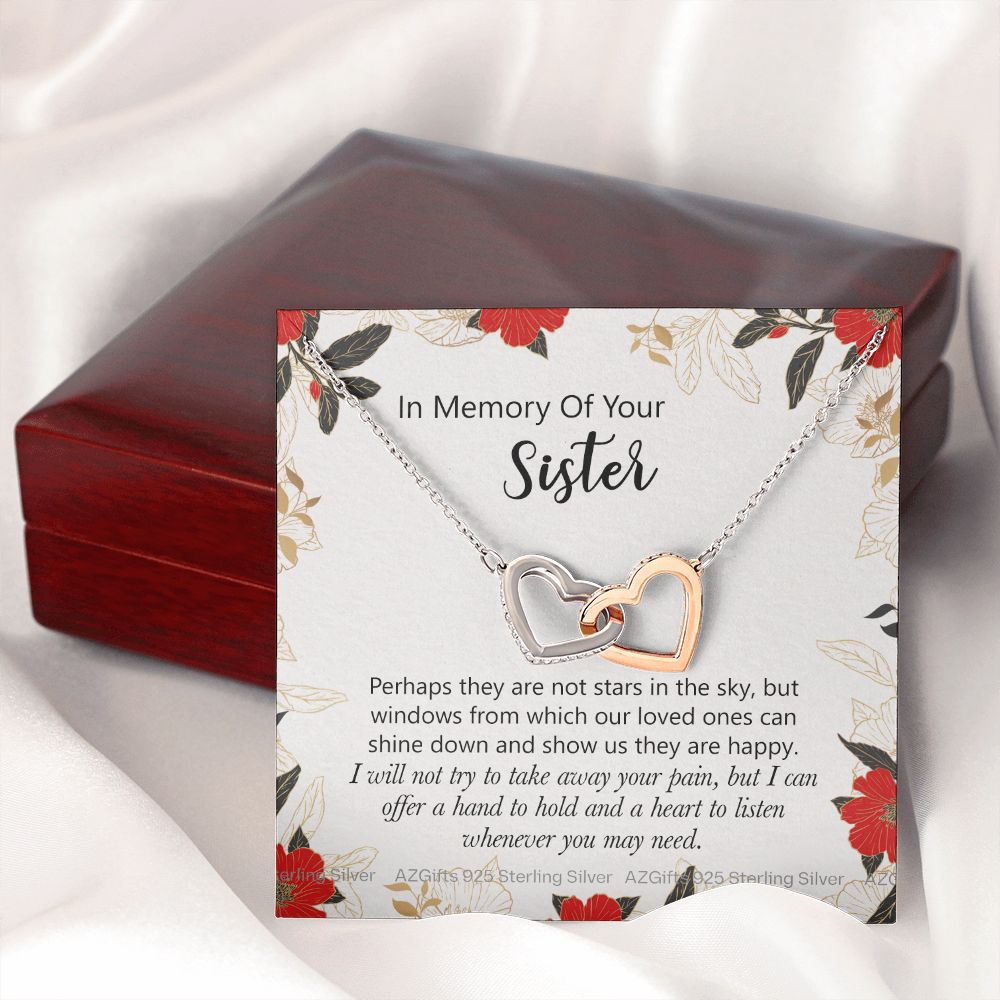 In Memory Of Your Sister Gift, Sympathy Loss Of Sister, Memorial Gift For Loss Of Sister , Sympathy Gift Loss Of A Sister, Loss Of A Sister Interlocking Hearts Necklace