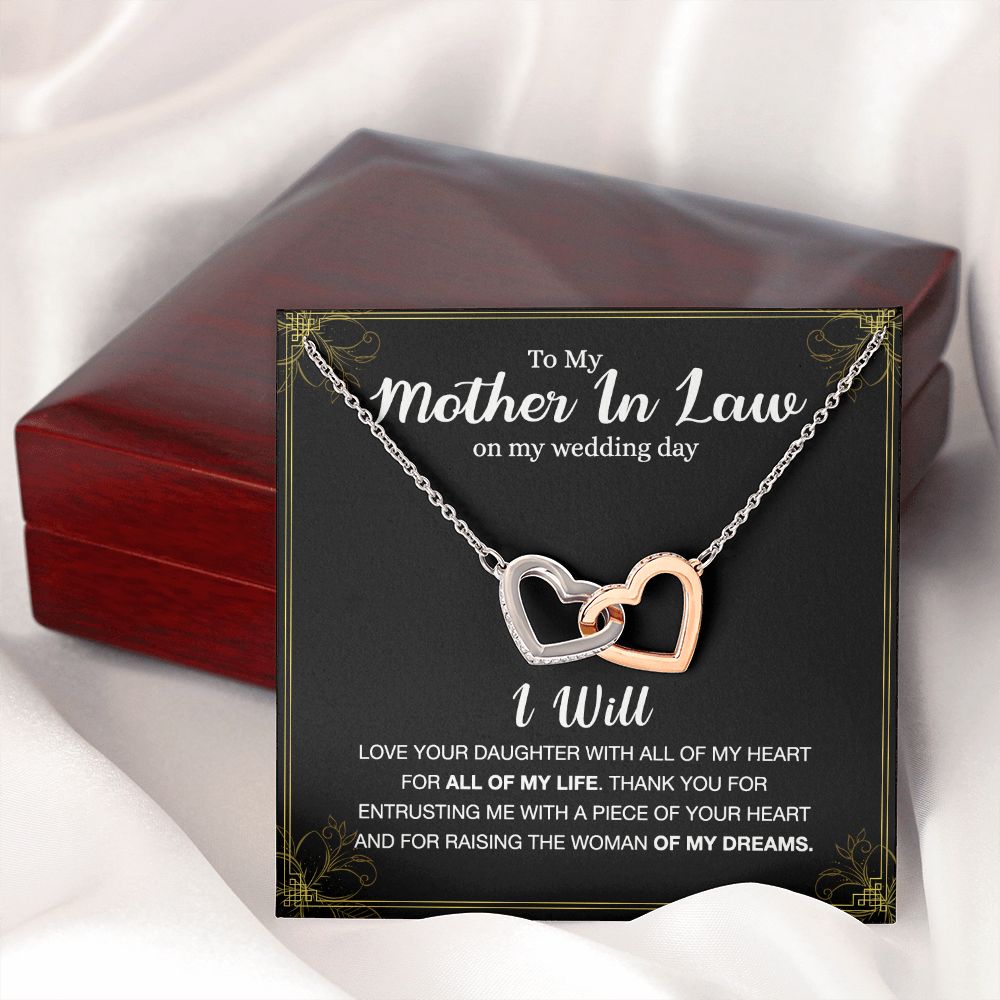 Mother Of The Bride Gift From Groom, Mother In Law Gift on Wedding Day from Groom, Gifts for Mother of the Bride, Future Mother-In-Law Interlocking Hearts Necklace