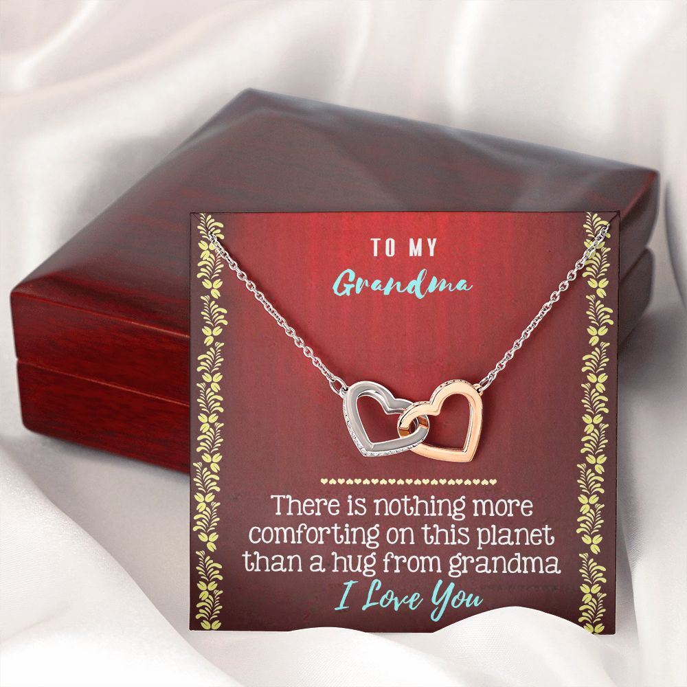To My Grandma Necklace, Gift for Grandmother Necklace, Mothers Day Gift For Grandma Nana, Grandma Jewelry From Grandchildren GrandKids , Jewelry Box Gift For Grandma Grandmother20 Interlocking Hearts Necklace