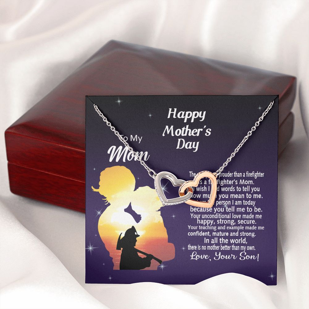 Mom Necklace Gifts for Mom from Daughter to Mom Gifts for Mothers Day from Daughter, To My Mom Necklace from Daughter to Mom Birthday Gifts Necklace with Message Card and Gift Box14 Interlocking Hearts Necklace