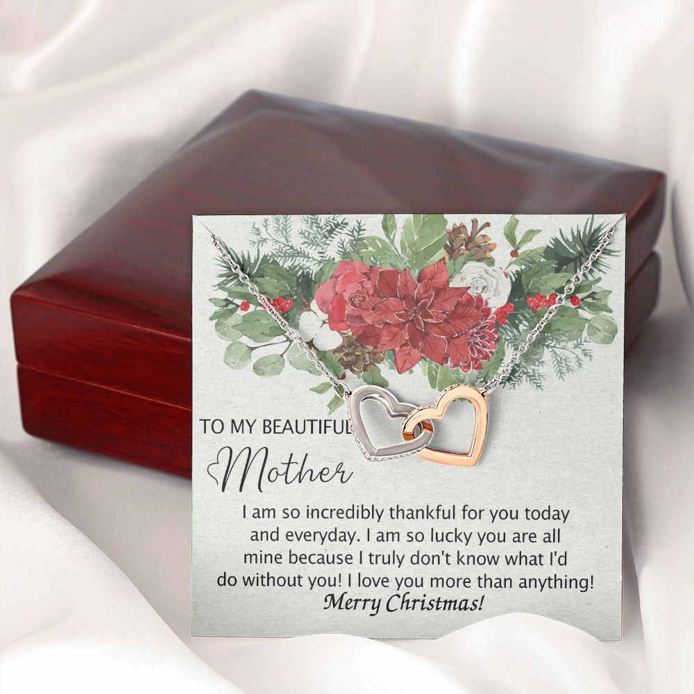 To My Mother Necklace from Daughter Pendant for Mom Christmas Pendant Inspirational Gift from Son to Mom Personalized Necklace Gift for Mother Fiance Christmas Present from Child 301 Interlocking Hearts Necklace
