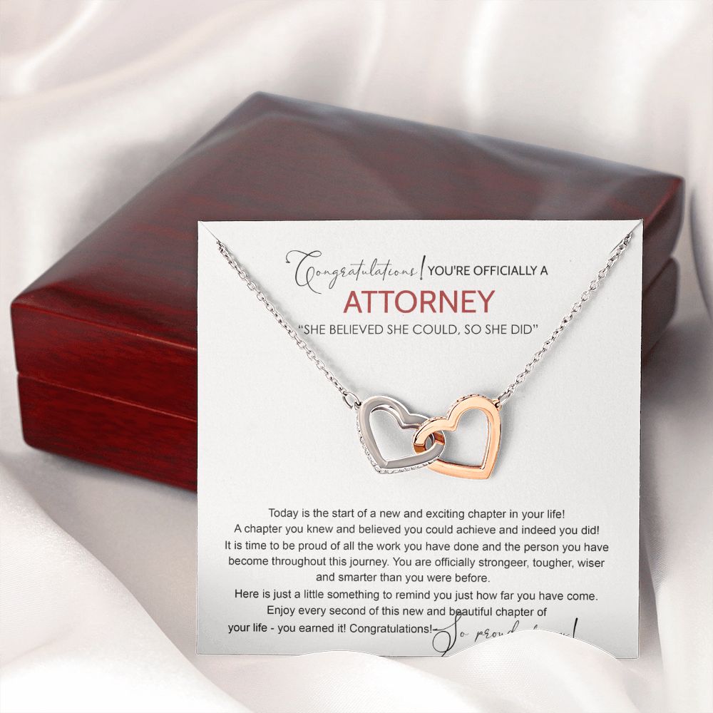 Law School Graduation Gift Necklace, Doctoral Degree, JD Graduation Gift, Law Student Gift, New Attorney Necklace Graduation Congrats Graduation Pendants Gift For Daughter Granddaughter, Niece Interlocking Hearts Necklace