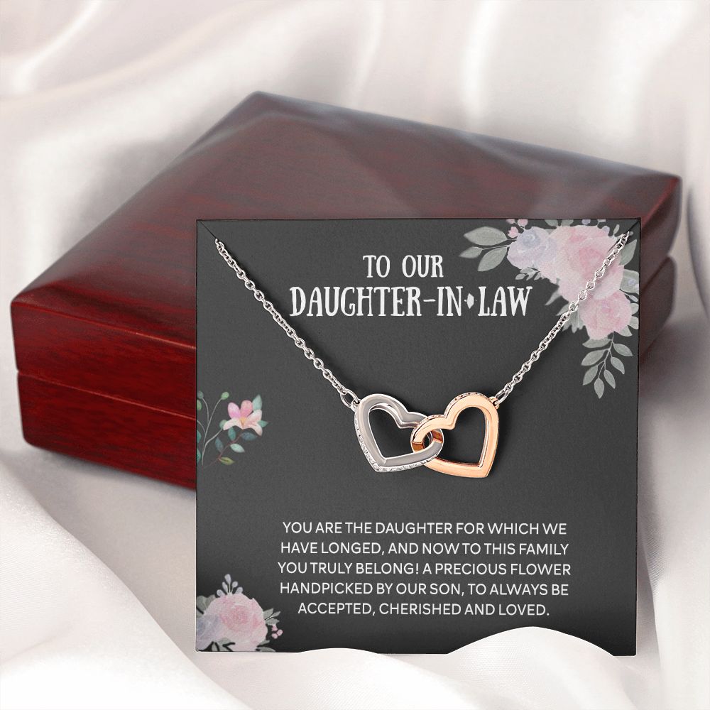 To Our Daughter-in-law Necklace from Mother-in-law Daughter-in-law Birthday Gift Interlocking Hearts Necklace