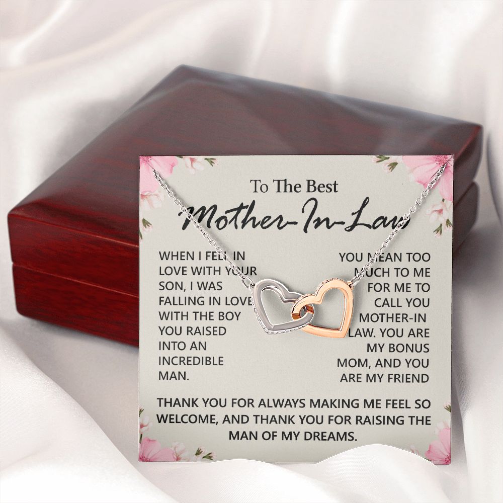 Mother in Law Necklace, Jewelry for Women, Future Mother in Law Gifts from Daughter in Law, Mother of Bride Gifts For Mother in Law, Birthday Gifts For Mother In Law From Daughter In Law12 Interlocking Hearts Necklace