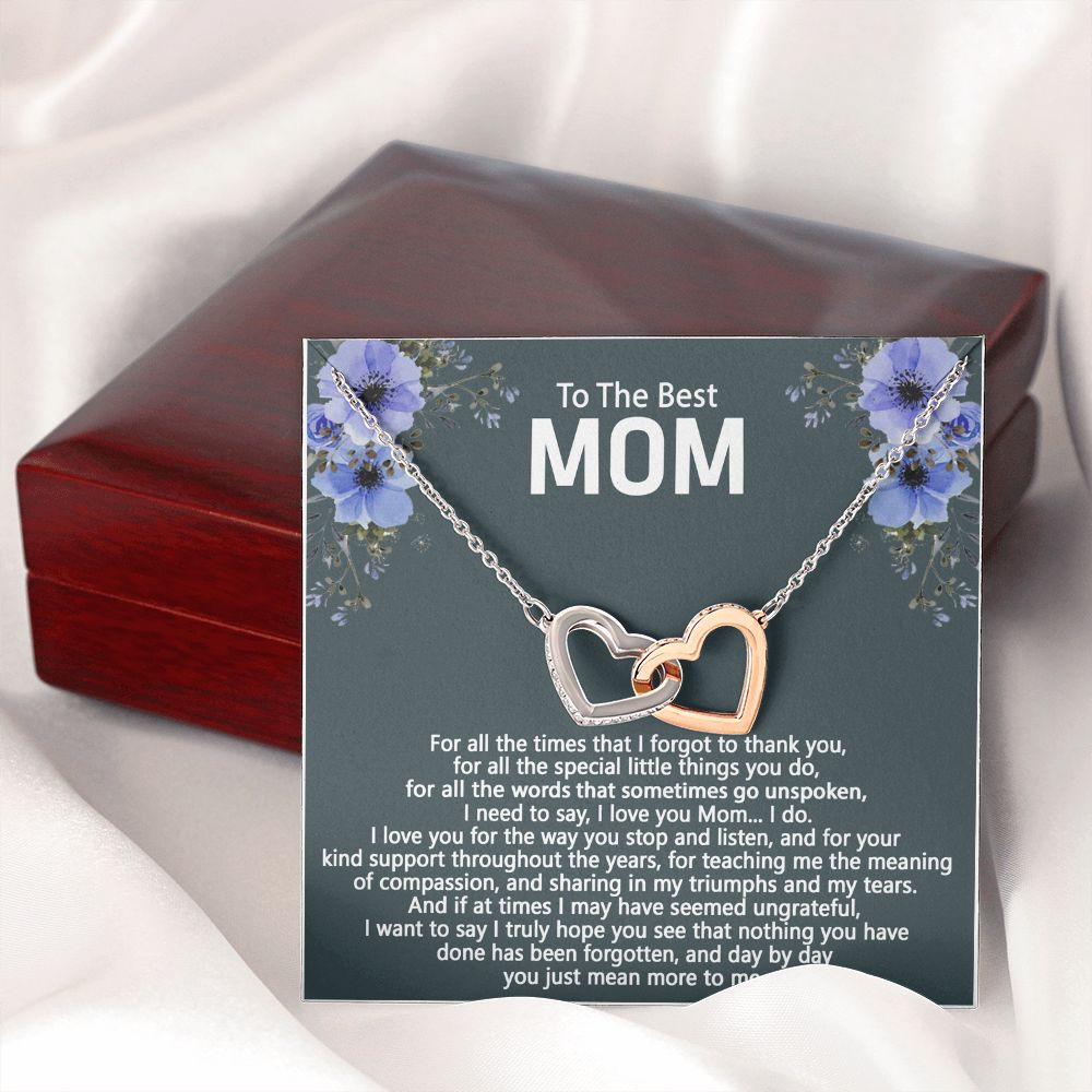 To The Best Mom Love Knot Necklace Gift For Mom On Mother's Day Interlocking Hearts Necklace