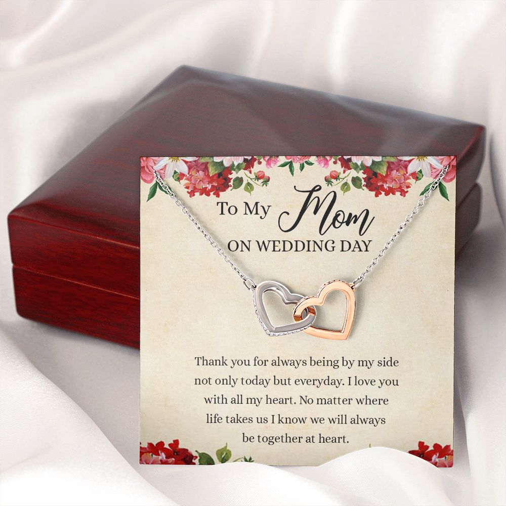 Gift for Mother of The Groom Necklace Gift for Mom on Wedding Day Gift for Maid of Honor Gift for Bridesmaid Proposal Gift to My Mom Necklace from Daughter Interlocking Hearts Necklace