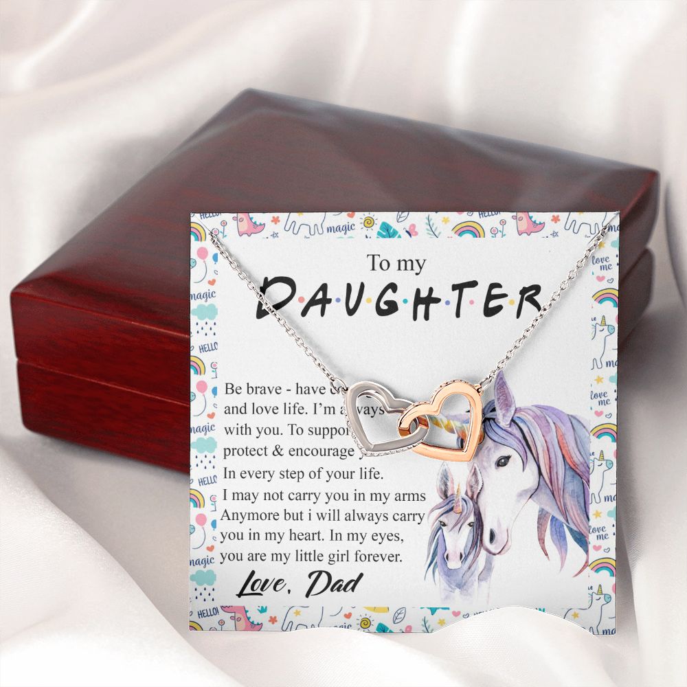 Mother Daughter Gift Ideas, To My Daughter Gift Necklace from Mom, Jewelry Pendant Present for Daughter, Birthday Christmas Gift Graduation Gifts for Daughters, Mother and Daughter Necklace 22 Interlocking Hearts Necklace