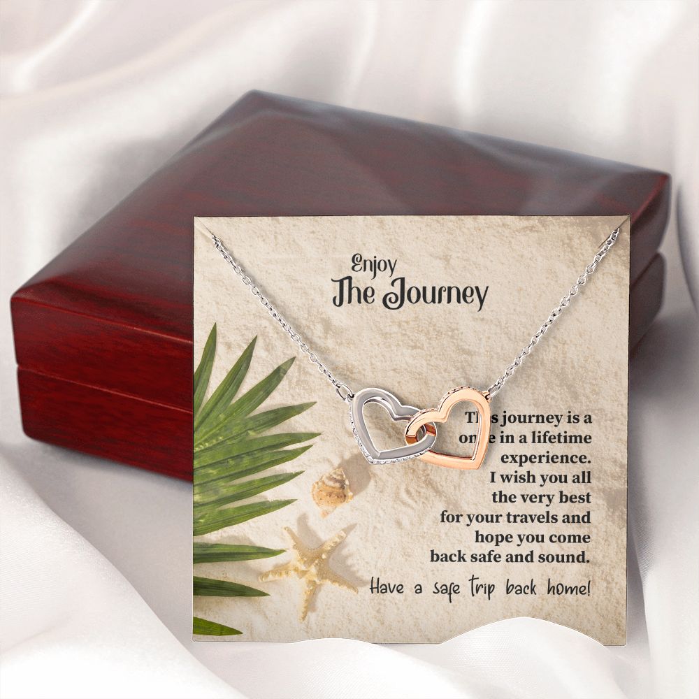 To My Mom Mother Necklace Pendant Gift Enjoy Your Journey By Sanad With Message Card Gift For Mom Interlocking Hearts Necklace