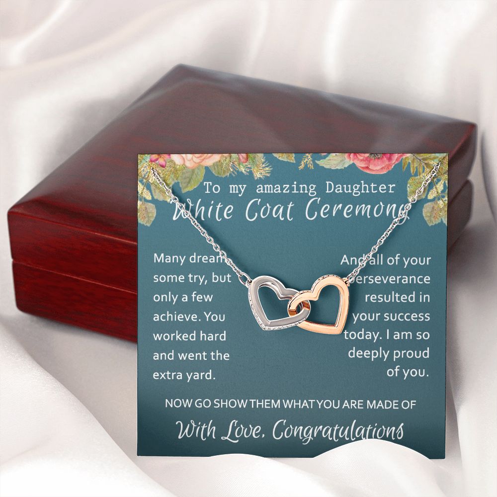 White Coat Ceremony Gift Necklace Medical School Graduation Student Ceremony New Doctor Graduation Gift For Doctor Residency Gifts Necklace For Girl, Pendant For for Her Daughter Sister Interlocking Hearts Necklace