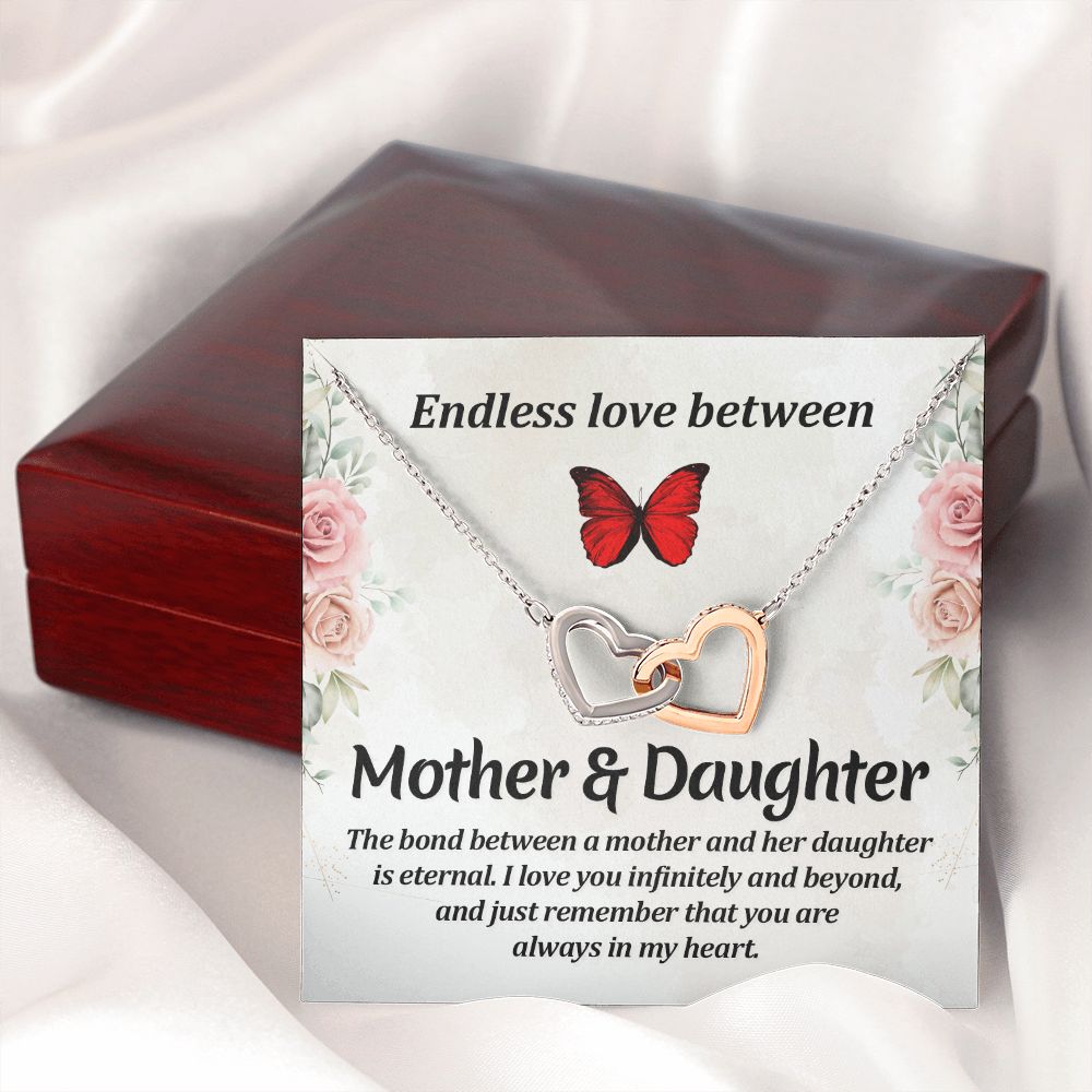 To My Mom Necklace, Gift For Mom, Mother's Day Gift from Daughter, Mom Jewelry Gift for Mothers Day, Birthday Gift for Mother, Moms Gift from Daughter Son, Necklace for Mom Mother 11 Interlocking Hearts Necklace