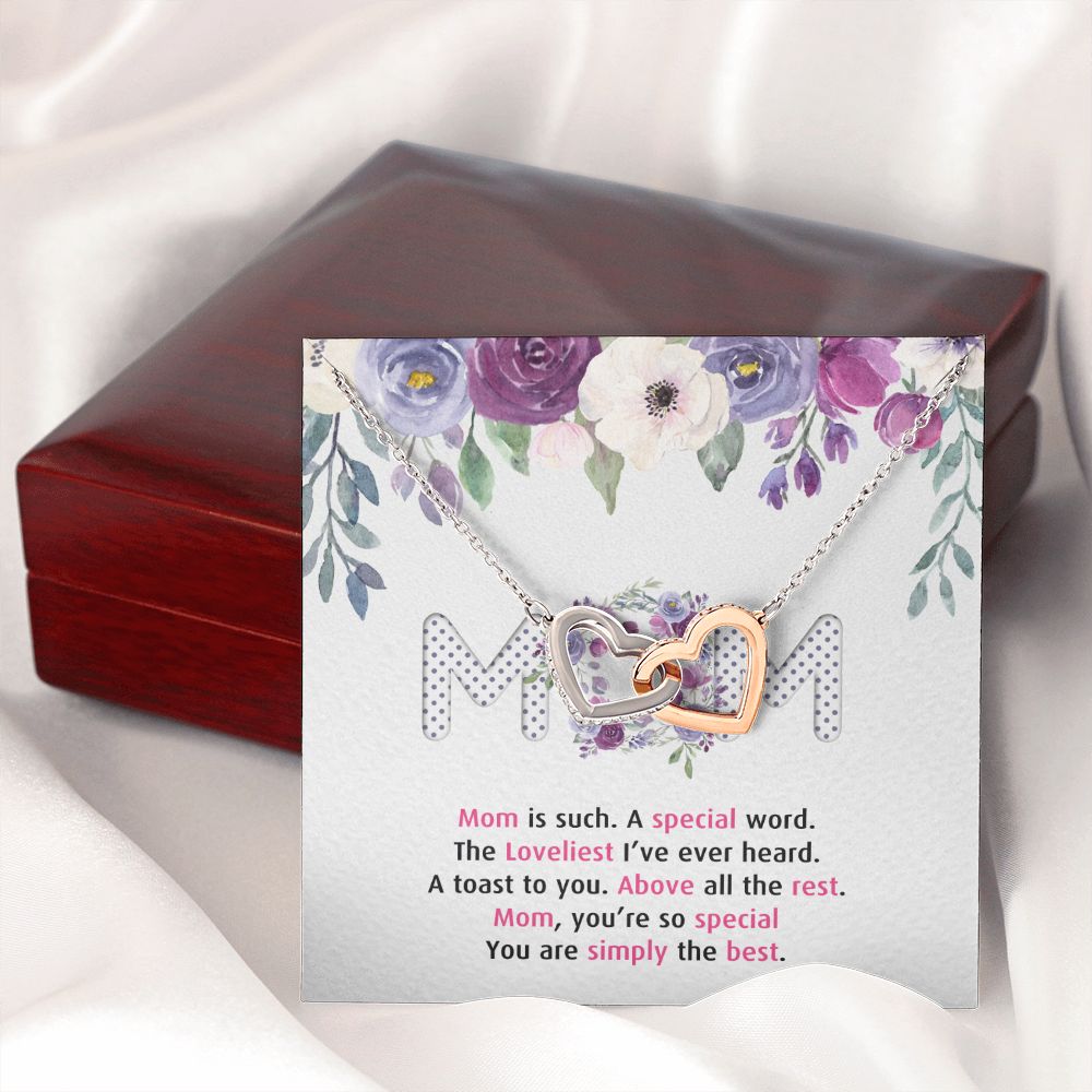 To My Mom Necklace Pendant Gift From Daughter Or Son Happy Mother's Day Gift For Mom Birthday, Anniversary Mom Is Such A Special Interlocking Hearts Necklace
