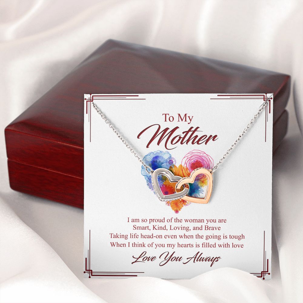 To My Mom Necklace, Gift For Mom, Mother's Day Gift from Daughter, Mom Jewelry Gift for Mothers Day, Birthday Gift for Mother, Moms Gift from Daughter Son, Necklace for Mom Mother 8 Interlocking Hearts Necklace