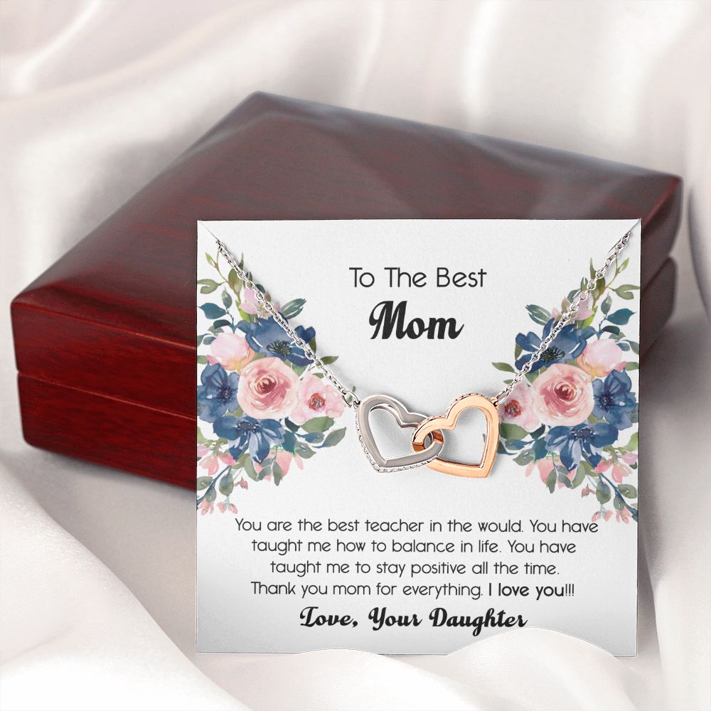 To My Mom Necklace, Gift For Mom, Mother's Day Gift from Daughter, Mom Jewelry Gift for Mothers Day, Birthday Gift for Mother, Moms Gift from Daughter Son, Necklace for Mom Mother 7 Interlocking Hearts Necklace