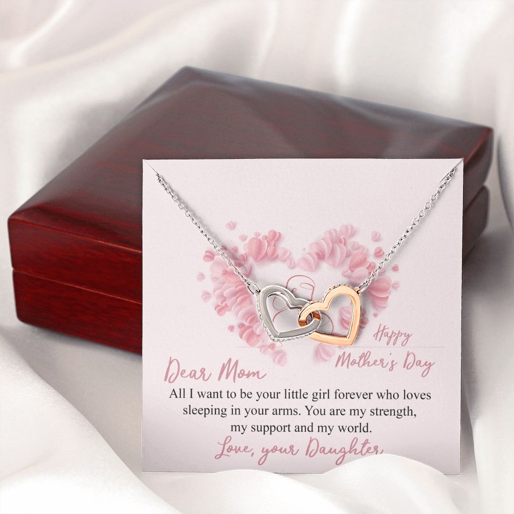 Mom Necklace Gifts for Mom from Daughter to Mom Gifts for Mothers Day from Daughter, To My Mom Necklace from Daughter to Mom Birthday Gifts Necklace with Message Card and Gift Box25 Interlocking Hearts Necklace
