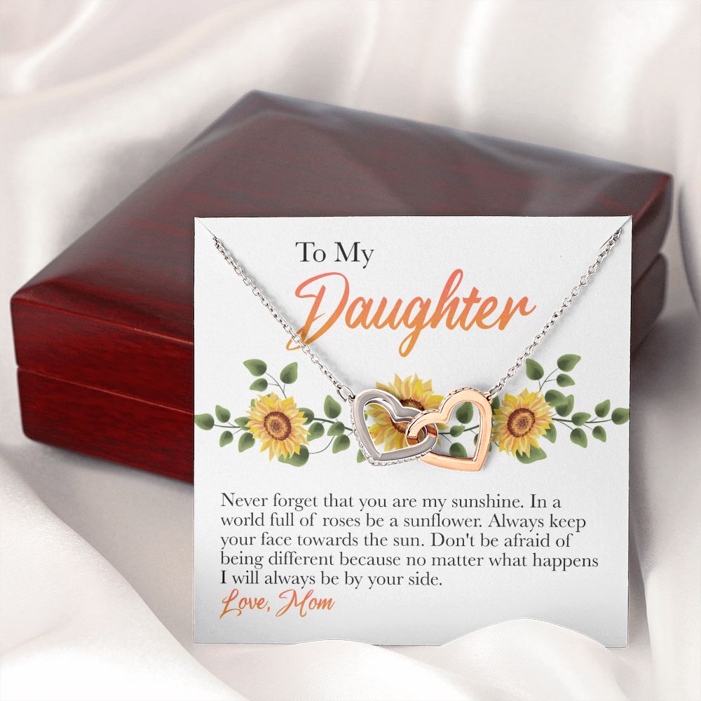 Mother Daughter Gift Ideas, To My Daughter Gift Necklace from Mom, Jewelry Pendant Present for Daughter, Birthday Christmas Gift Graduation Gifts for Daughters, Mother and Daughter Necklace 30 Interlocking Hearts Necklace