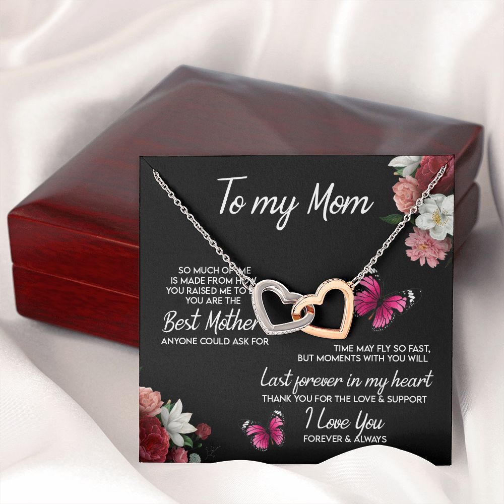 To My Mom Necklace, Gift For Mom, Mother's Day Gift from Daughter, Mom Jewelry Gift for Mothers Day, Birthday Gift for Mother, Moms Gift from Daughter Son, Necklace for Mom Mother 13 Interlocking Hearts Necklace