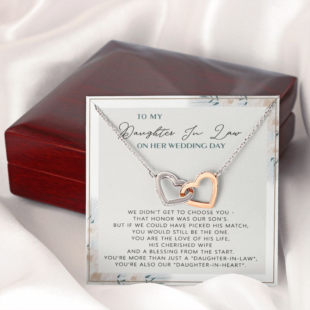 Wedding Gift From mother On Wedding Day To My Daughter-in-law Wedding Day Interlocking Hearts Necklace