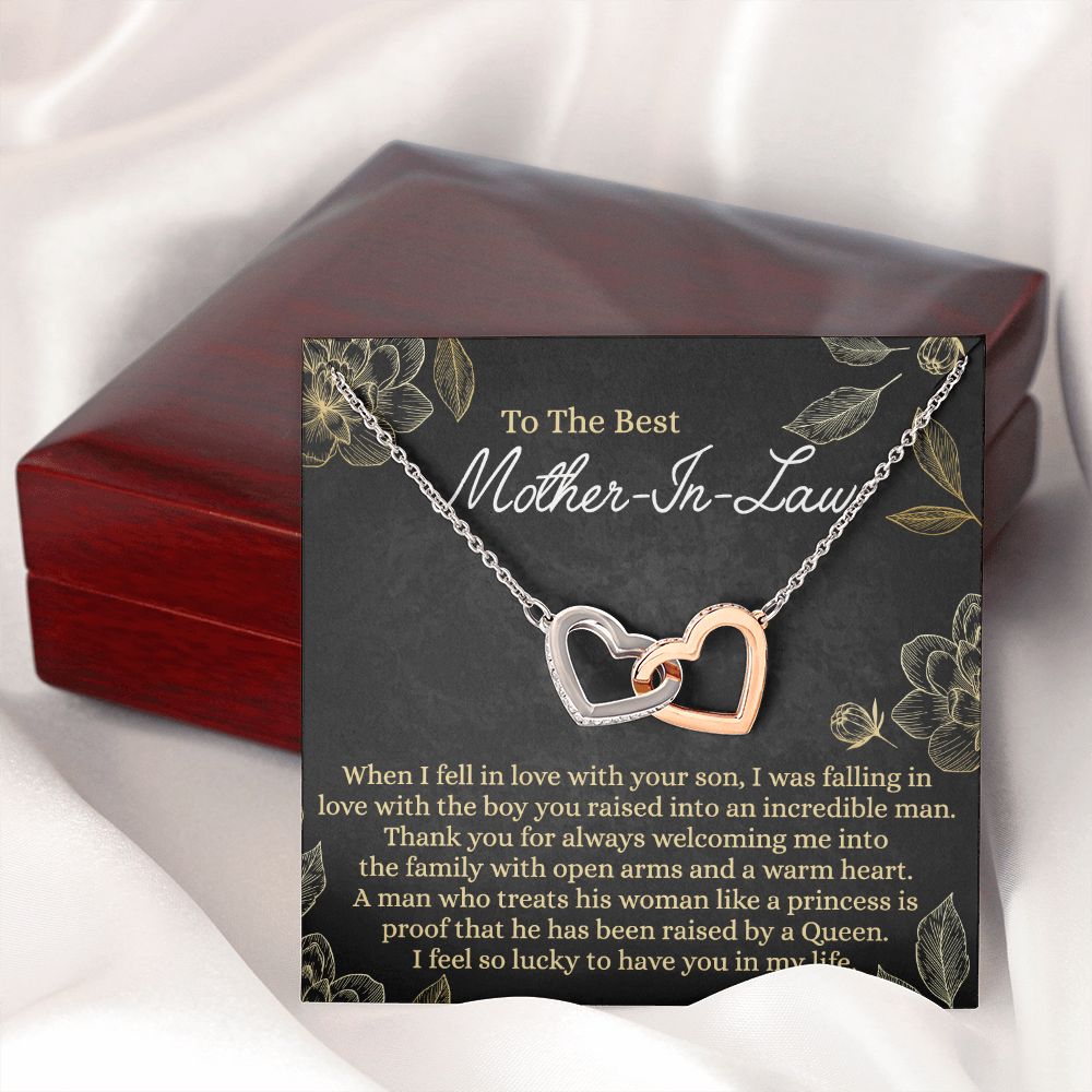 Mother In Law Gift, Cute Mother In Law Gifts Christmas, Unique Gift for Mother In Law Birthday, Best Mother In Law Gift, Mother-In-Law Gift Interlocking Hearts Necklace