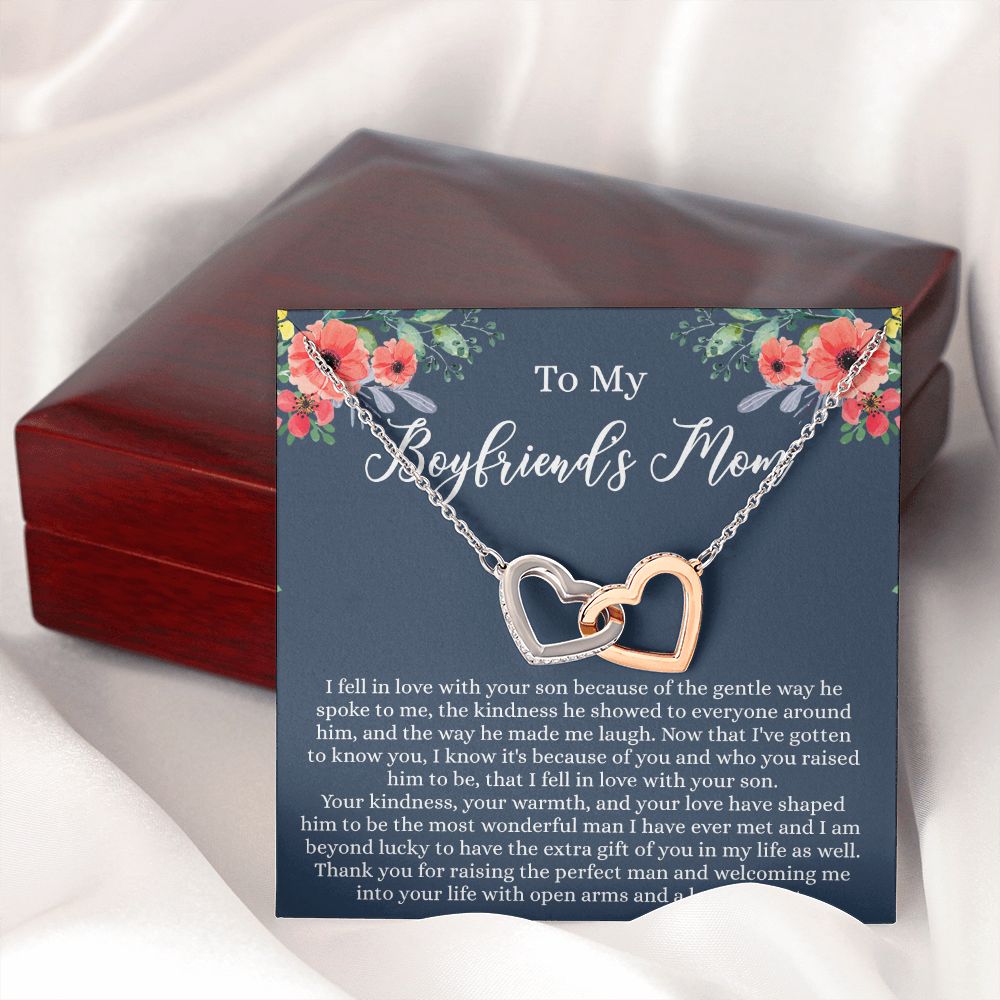 To My Boyfriends Mom, Gifts For Boyfriend Mom, Boyfriends Mom Birthday Gift Idea, Boyfriend Mother Gift, Necklace for Boyfriends Mom, Mother's Day Gift Necklace for Women Interlocking Hearts Necklace