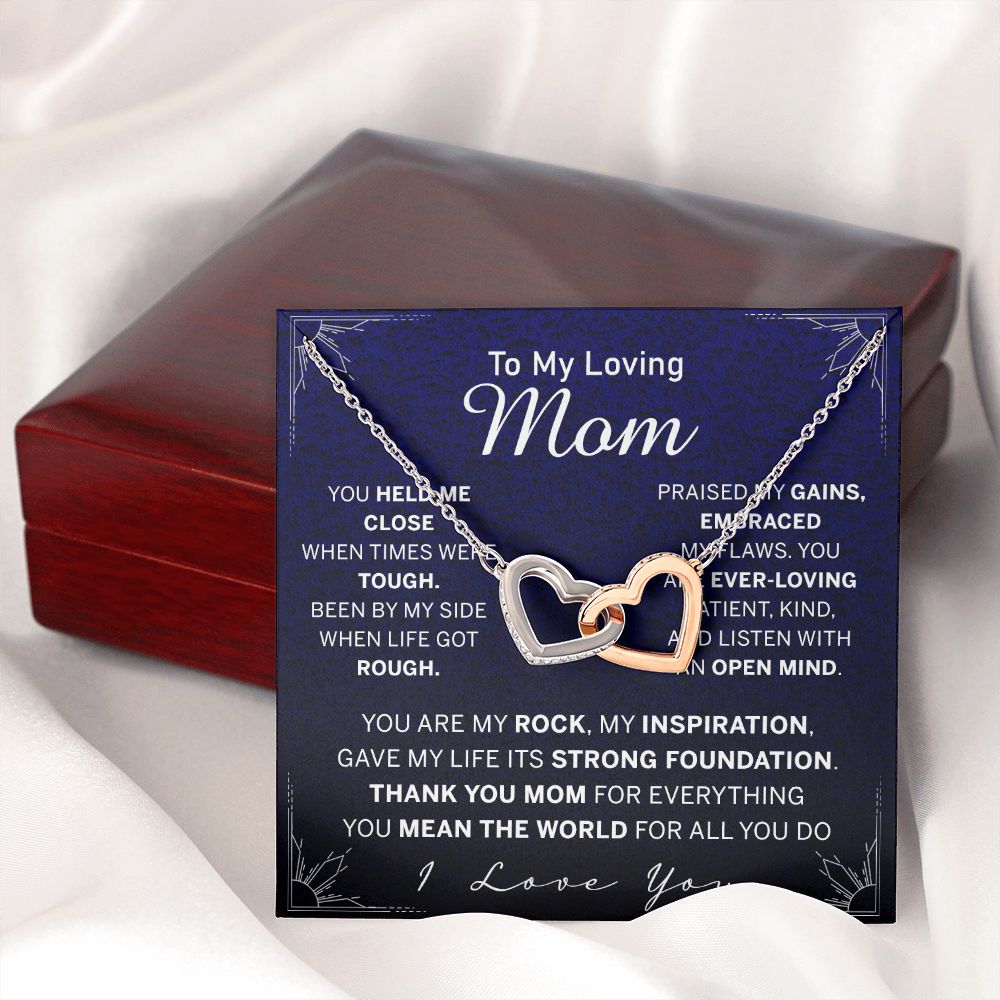 To My Mom Necklace, Gift For Mom, Mother's Day Gift from Daughter, Mom Jewelry Gift for Mothers Day, Birthday Gift for Mother, Moms Gift from Daughter Son, Necklace for Mom Mother Interlocking Hearts Necklace