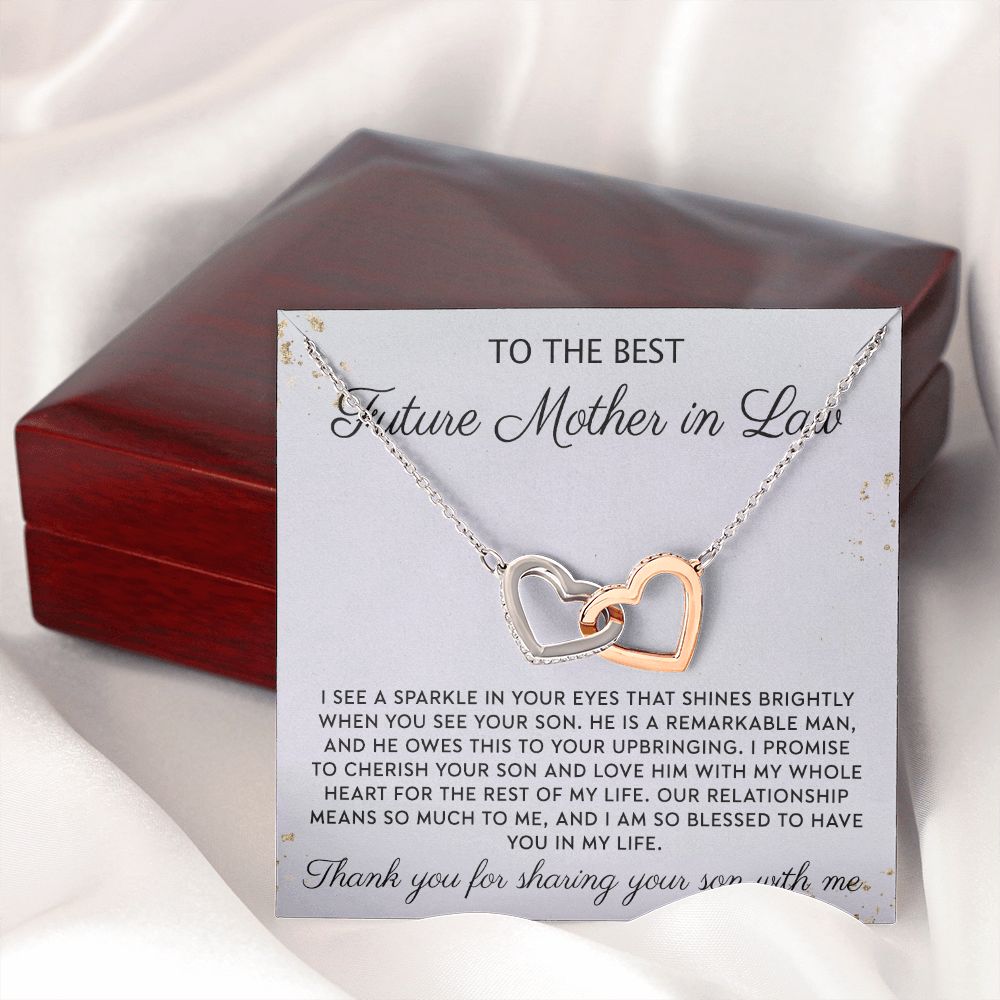 Gift to MIL Mother of the Groom Gift From Bride Wedding Gift Pendants from Bride Gifts for Mom Mother of the Bride Necklace Unique Groom Mom Interlocking Hearts Necklace